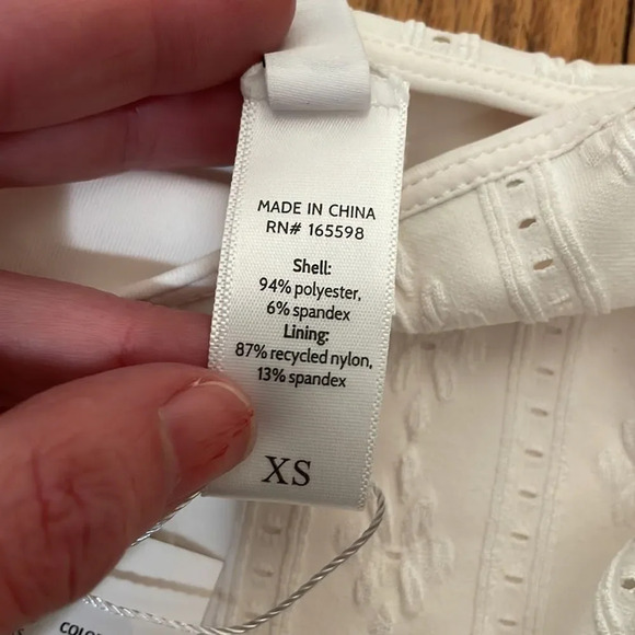 Andie Bikini Set Delray Top 90s High Waisted Bottom Bikini blue cream sz XS NWT - Picture 6 of 13